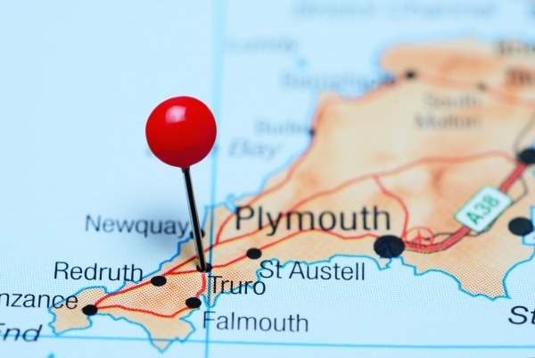 Karte von Cornwall