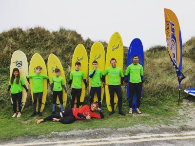 Surfing lessons on our junior summer school