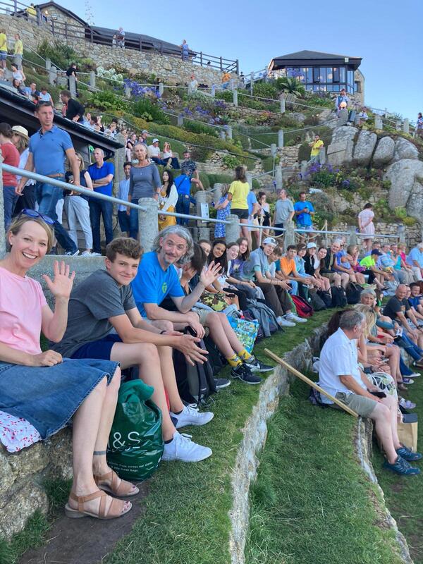 Language Tree group watching a show at the Minack